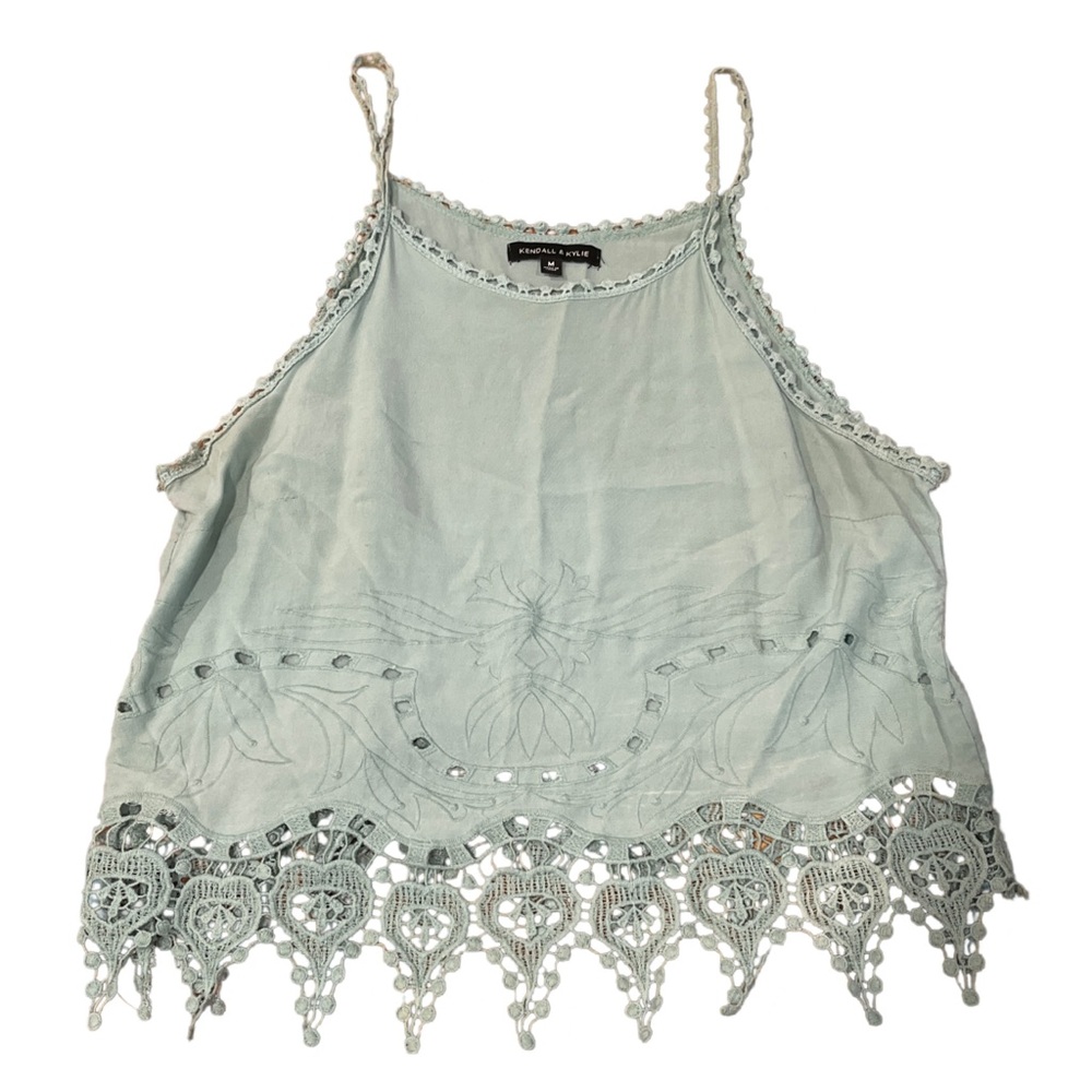 Kendall & Kylie pale green tank SZ M